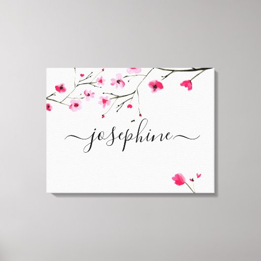 Persoonlijke babyslaapkamer naam Kersenbloesem kun Canvas Afdruk (Voorkant)
