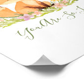 Persoonlijke babyspecht wilde bloemen kinderkamer  poster (Hoek)