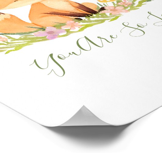 Persoonlijke babyspecht wilde bloemen kinderkamer  poster (Hoek)