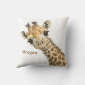 Persoonlijke babyspeelgoed-giraffe-nurserydecorati kussen (Achterkant)