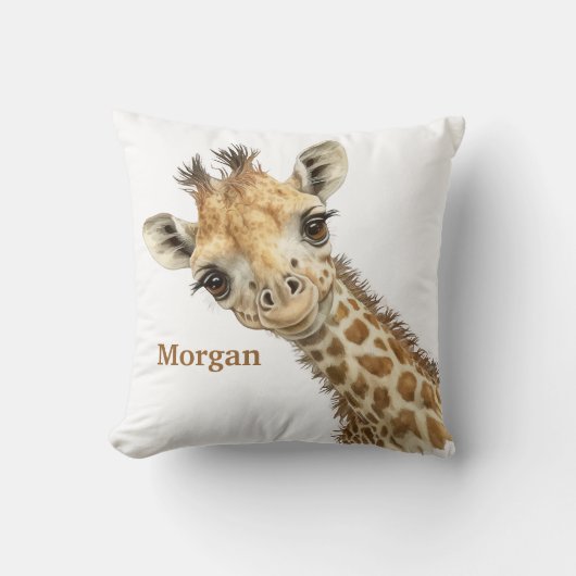 Persoonlijke babyspeelgoed-giraffe-nurserydecorati kussen (Voorkant)