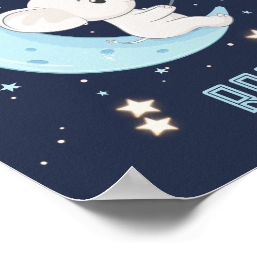 Persoonlijke babyspeurder olifant vist naar 4 ster poster (Hoek)