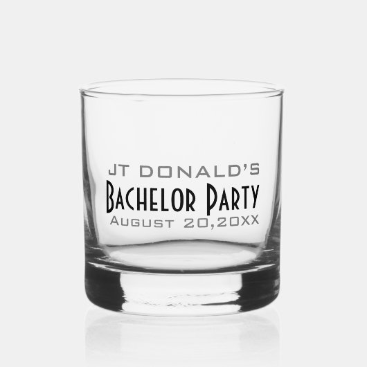 Persoonlijke Bachelor Party Whisky Glas (Voorkant)