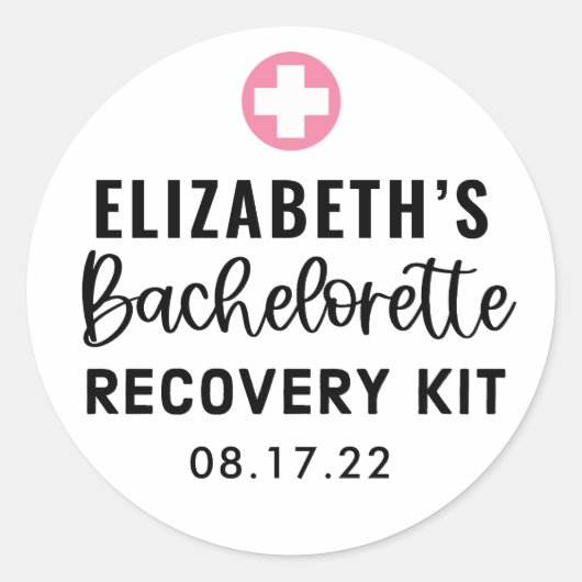 Persoonlijke Bachelorette Herstel Kit  Ronde Sticker (Voorkant)