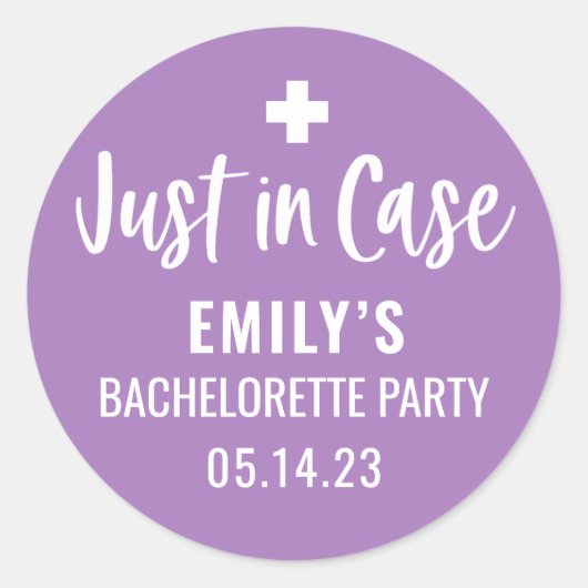 Persoonlijke Bachelorette Voor het Geval Ronde Sticker (Voorkant)