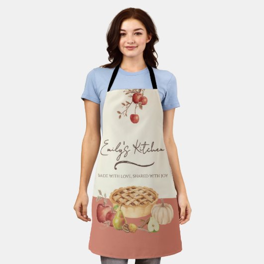 Persoonlijke Backen Herfst Appeltaart Schort (Gedragen)