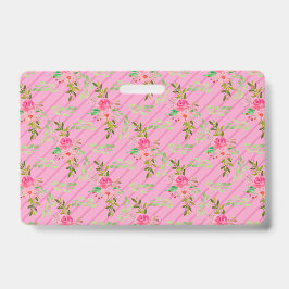 Persoonlijke Badge met Bloemen en Bladeren