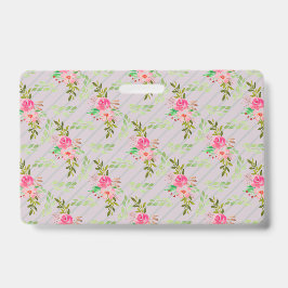 Persoonlijke Badge met Bloemen en Bladeren