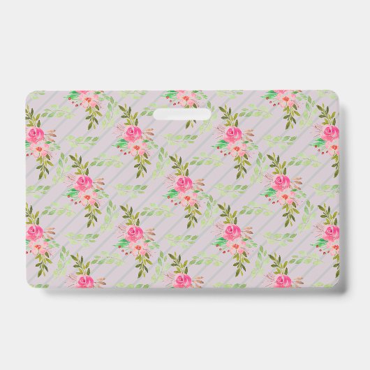 Persoonlijke Badge met Bloemen en Bladeren (Voorzijde)