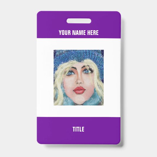 Persoonlijke badge Uw foto of Logo Naam Info (Voorzijde)