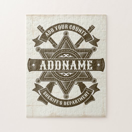 Persoonlijke badge van hulpsheriff in het Wilde We Legpuzzel (Verticaal)