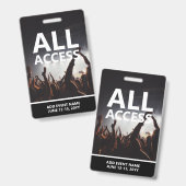 Persoonlijke badge voor concert evenement all acce (Voor- en achterkant)