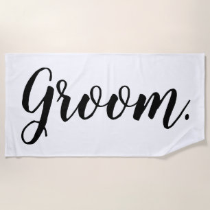 Persoonlijke badhanddoek voor bruidegom van vrijge
