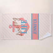 Persoonlijke badhanddoeken - cadeautjes bij het ba strandlaken (Voorkant)