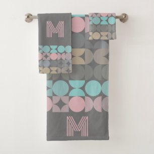 Persoonlijke badhanddoekenset met abstracte kunst bad handdoek
