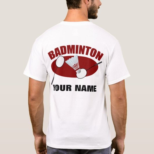 Persoonlijke Badminton Jersey T-shirt (Achterkant)