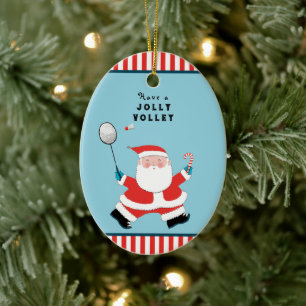 Persoonlijke Badminton Kerst Keramisch Ornament