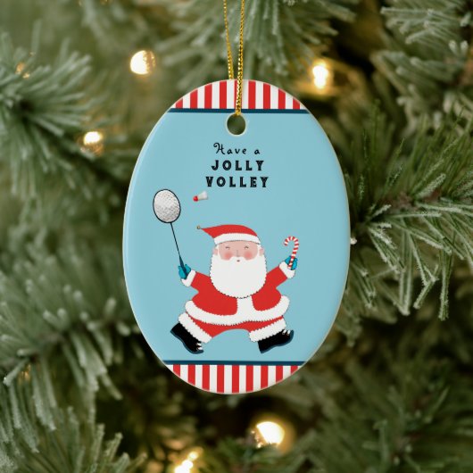 Persoonlijke Badminton Kerst Keramisch Ornament (Boom)