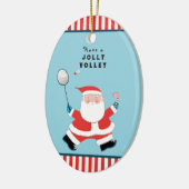 Persoonlijke Badminton Kerst Keramisch Ornament (Links)