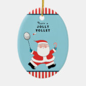 Persoonlijke Badminton Kerst Keramisch Ornament (Voorkant)