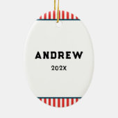 Persoonlijke Badminton Kerst Keramisch Ornament (Achterkant)