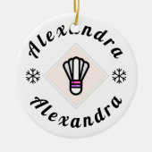 Persoonlijke Badminton  Snowflake-mas Keramisch Ornament (Voorkant)