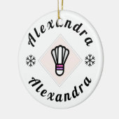 Persoonlijke Badminton  Snowflake-mas Keramisch Ornament (Links)