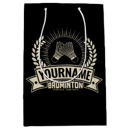 Persoonlijke badminton speler naam racket sporten medium cadeauzakje