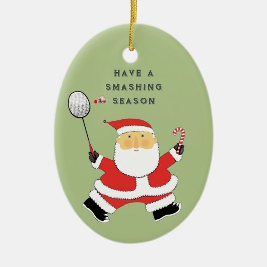 persoonlijke badminton-verzamelobject keramisch ornament (Voorkant)