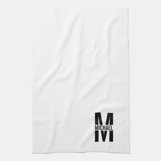 Persoonlijke badmonogram en naamhanddoeken theedoek (Verticaal)
