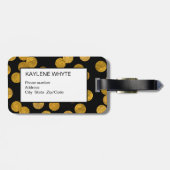 Persoonlijke bagage label met gouden folie stippen (Achterkant horizontaal)