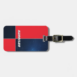 Persoonlijke Bagage Tag met Rode Blauwe Ruimte The Bagagelabel