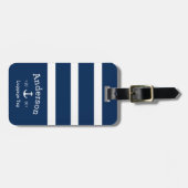 Persoonlijke bagagelabel - Blauw & Wit Nautilisch (Voorkant horizontaal)