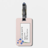 Persoonlijke bagagelabel met bloemenboeket (Achterkant verticaal)