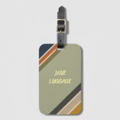 Persoonlijke bagagelabel modern retro minimalistis (Voorkant (verticaal))