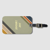 Persoonlijke bagagelabel modern retro minimalistis (Voorkant (horizontaal))