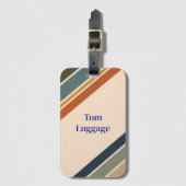 Persoonlijke bagagelabel moderne retro kleurblok (Voorkant (verticaal))