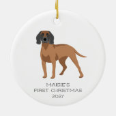 Persoonlijke Bairische Bergzwerfhond Kerstmis Keramisch Ornament (Achterkant)