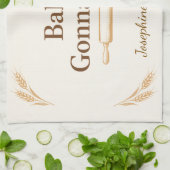 Persoonlijke Bakker Gaan Bakken Tarwe Deegroller Theedoek (Gevouwen)