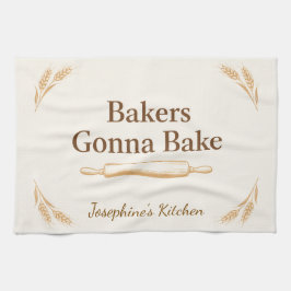 Persoonlijke Bakker Gaan Bakken Tarwe Deegroller  Theedoek