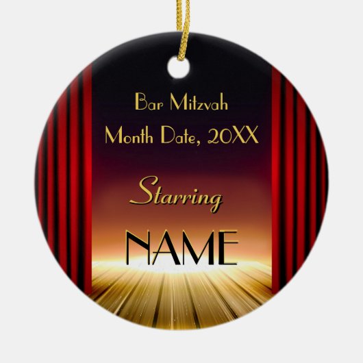 Persoonlijke balk Mitzvah Dance Floor Giveaways Keramisch Ornament (Voorkant)
