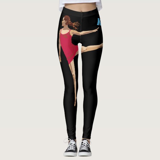 Persoonlijke Ballerina Ballet Dansende Leggings (Voorkant)