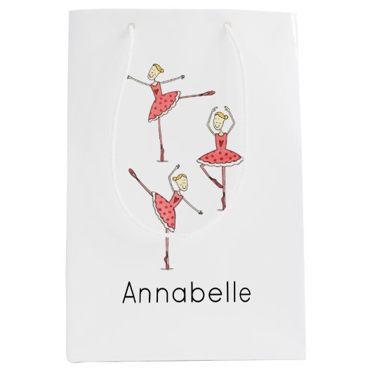 Persoonlijke Ballerina Balletdanseres Medium Cadeauzakje (Voorkant)