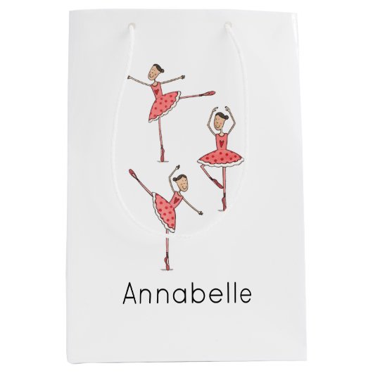 Persoonlijke Ballerina Balletdanseres Medium Cadeauzakje (Voorkant)