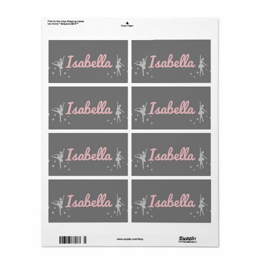 Persoonlijke Ballerina Dancer Sticker Naam (Full Sheet)