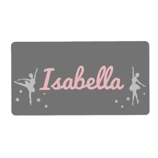 Persoonlijke Ballerina Danseres Sticker Naam (Voorkant)