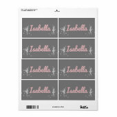 Persoonlijke Ballerina Danseres Sticker Naam (Full Sheet)
