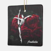 Persoonlijke ballerina en Rozen kerstmis Keramisch Ornament (Links)