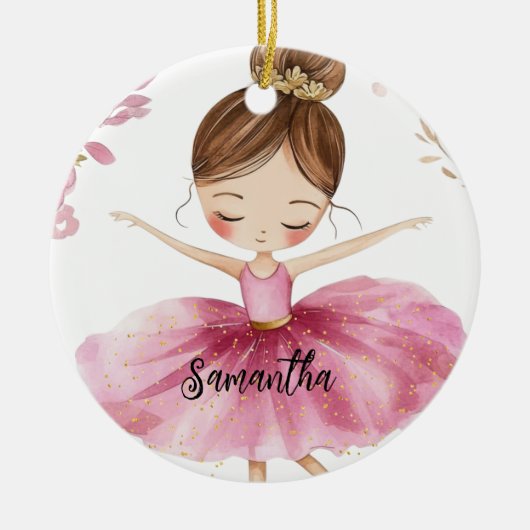 Persoonlijke Ballerina Keramisch Ornament (Voorkant)