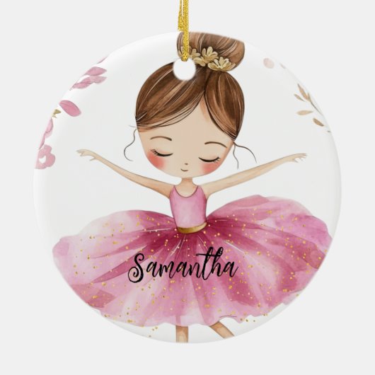 Persoonlijke Ballerina Keramisch Ornament (Achterkant)